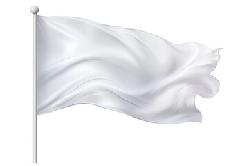 White flag isolated on white background. Generative AI.