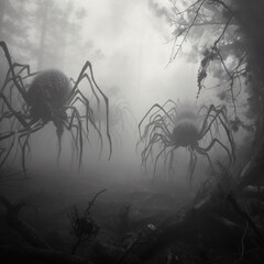 Chilles O'Hara Photorealistic Black and White Spider Image