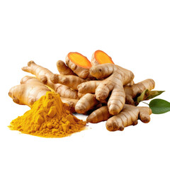 Turmeric on transparent background