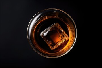 Whisky bourbon or cognac. Hard strong alcoholic drink - obrazy, fototapety, plakaty