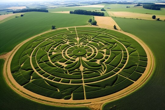 crop circle mystery: close-up of detailed design