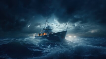 Obraz premium Storm at sea