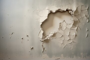 patched hole in a drywall with spackle knife
