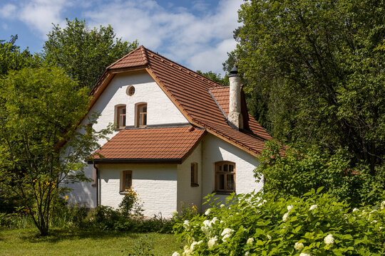 POLENOVO, TULA REGION, RUSSIA - 4 AUGUST 2023: Abbey (Abbatstvo) - Workshop V.D. Polenov. Manor "Borok" or "Polenovo". Art and Natural Museum Reserve of Artist Vasily Polenov. Zaoksky district