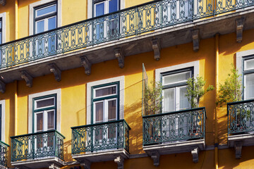 Balconies in Lisbon.