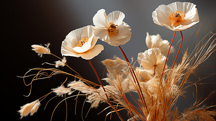 Magnified beauty of dried flowers, celebrating the art in nature's minutiae, generative AI