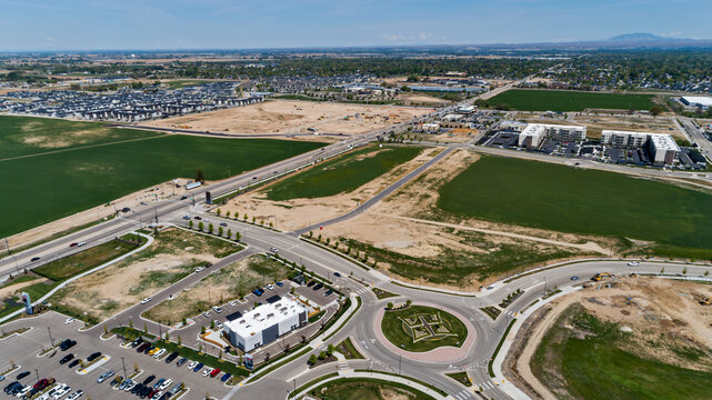 Commercial and multifamily developments in different phases of construction