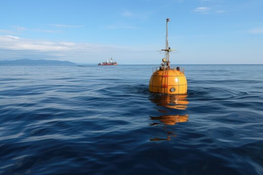 monitoring and detection buoy floating in the ocean