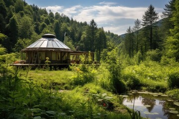 off-grid yurt surrounded by nature