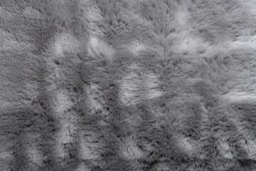 A gray fluffy carpet that is isolated with a clipping path.