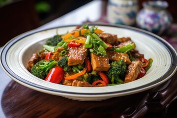 tempeh stir-fry with fresh vegetables