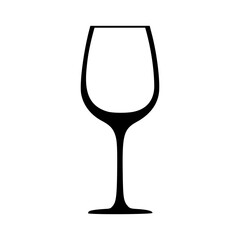 Empty wine glass black outlines vector illustration