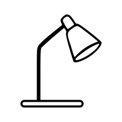Table lamp black outlines vector illustration
