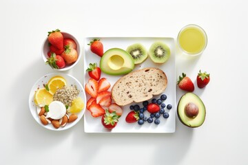 Fototapeta na wymiar healthy breakfast. The concept of clean proper nutrition. AI generative