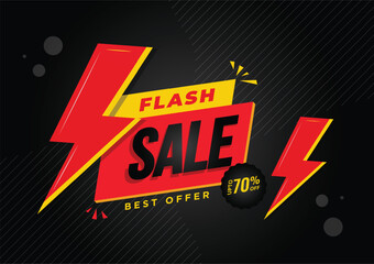 Flash sale discount banner template promotion