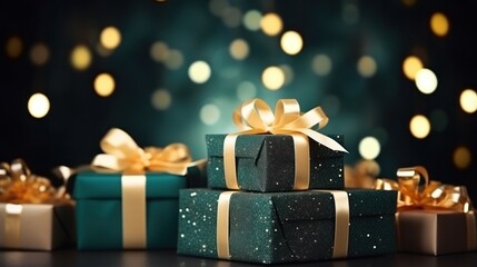 Holiday background with gift boxes