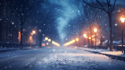 Winter snowy city background