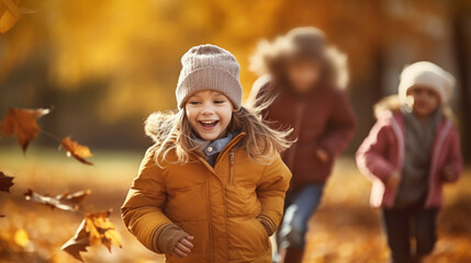 Happy children go to school
