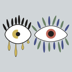 Abstract colorful eyes vector illustration