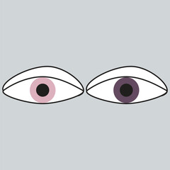 Eyes vector illustration in different colors