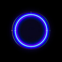 Obraz premium Neon Circle with super glow and ornament around generated by AI