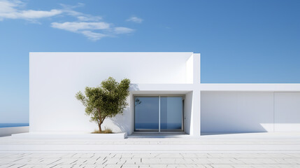 Abstract architecture background white building made with generative AI