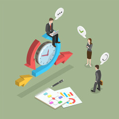3D Isometric Flat Vector Conceptual Illustration of Agile Management, Scrum Process - obrazy, fototapety, plakaty