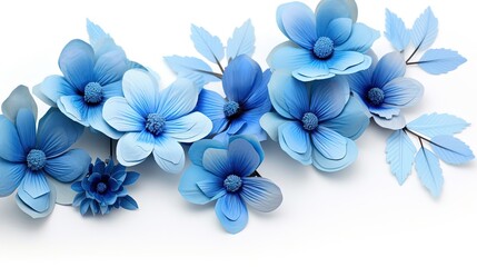 Fototapeta na wymiar Blue Flowers Isolated On White