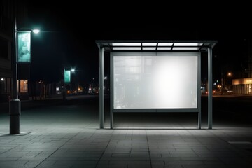 An empty blank billboard or advertising poster