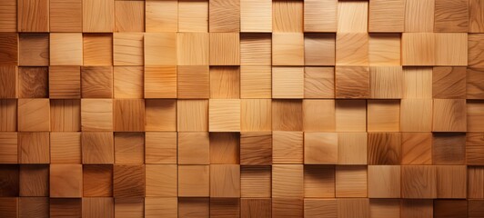 Cubic square parquet from Maple tree wood. Natural Maple wooden parquet background texture image. Ai generated