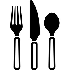Culery silverware abstract vector silhouette logo of fork knife and spoon