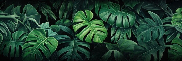 Green tropical leaves background