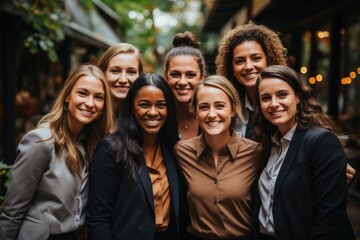 Fototapeta premium Diverse group of friends hugging - stock photography