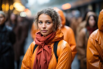 Environmental activists demonstrating for climate change - stock photography