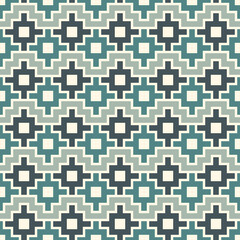 Chakana inca crosses seamless pattern. Ethnic embroidery print. Ornamental folk wallpaper. Native american ornament