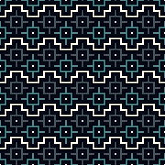 Chakana inca crosses seamless pattern. Ethnic embroidery print. Ornamental folk wallpaper. Native american ornament