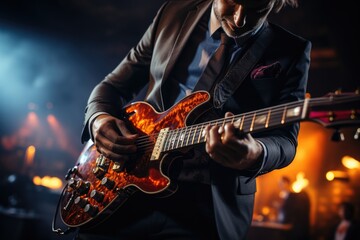Obraz premium Musician performing on a stage - stock photography