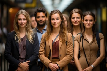 People waiting at a bus stop - stock photography