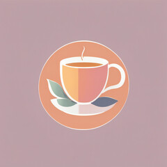 Obraz premium Tea illustration, minimalist, pastel colors