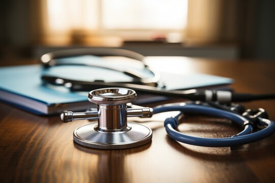 Close-up of a stethoscope on a medical chart - stock photography