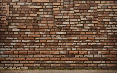 brick wall and sidewalk, ai generative