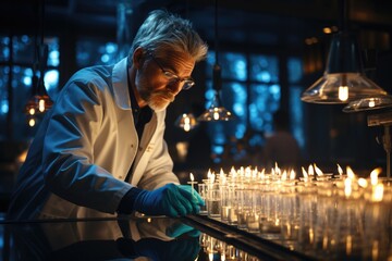 Scientist conducting experiments in a laboratory - stock photography