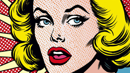 A person with a surprised expression, captured in a vibrant and retro pop art style