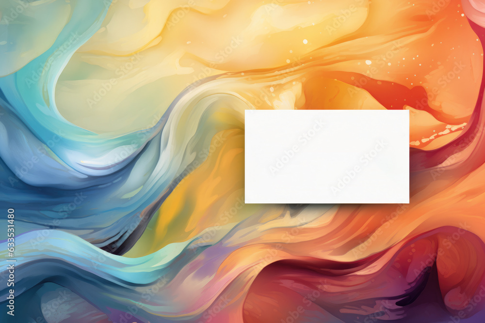 Poster abstract and vibrant image with a white blank frame, offering space for customization. perfect for c