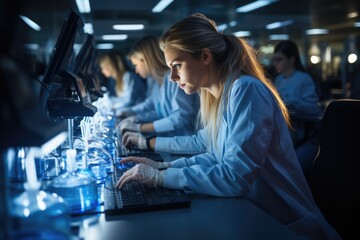 Scientist working in a high-tech laboratory - stock photography