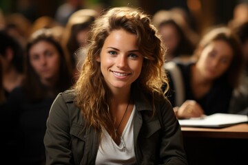 Obraz premium Student taking notes during a lecture - stock photography