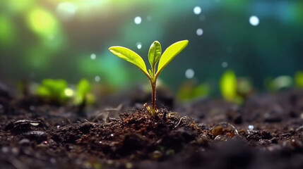 Plant growth on the soil plant seed plant growth