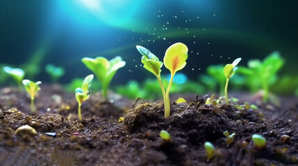 Plant growth on the soil plant seed plant growth