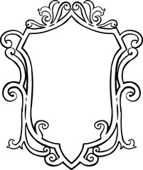 Line art crest vintage frame.