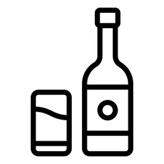 Soju Alcohol Beverage outline icon